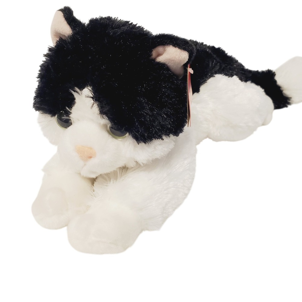 Aurora World Tuxedo Cat Plush Black White Stuffed Animal Eco Nation Kitten